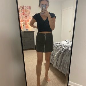 Olive Green Mini Skirt